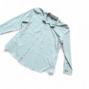 JF J. Ferrar Men's Stretch Dress Shirt Slim Fit – Light Gray Size L 16 1/2 32–33